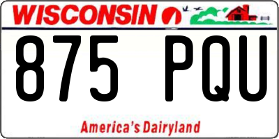 WI license plate 875PQU
