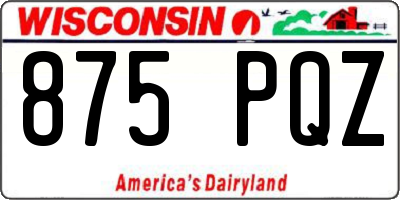 WI license plate 875PQZ