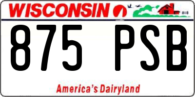 WI license plate 875PSB