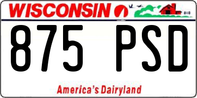 WI license plate 875PSD