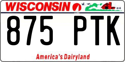 WI license plate 875PTK