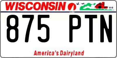 WI license plate 875PTN