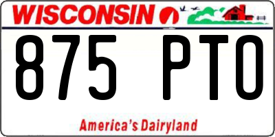 WI license plate 875PTO