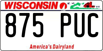 WI license plate 875PUC