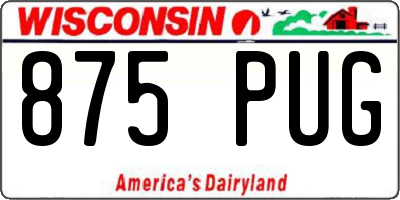 WI license plate 875PUG