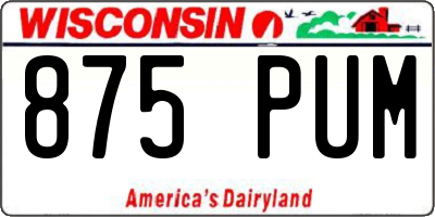 WI license plate 875PUM