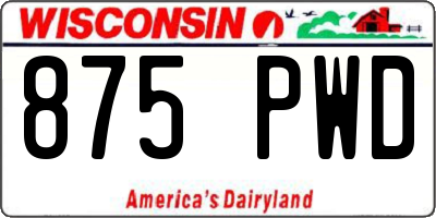 WI license plate 875PWD