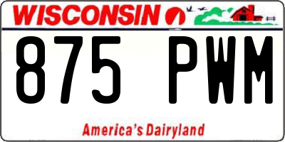 WI license plate 875PWM