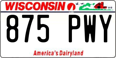WI license plate 875PWY