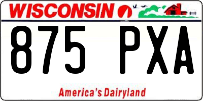 WI license plate 875PXA