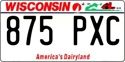 WI license plate 875PXC