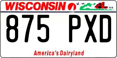 WI license plate 875PXD