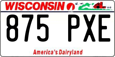 WI license plate 875PXE