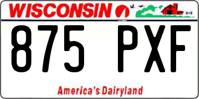 WI license plate 875PXF