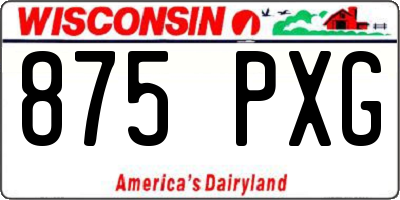 WI license plate 875PXG