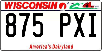 WI license plate 875PXI
