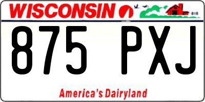 WI license plate 875PXJ
