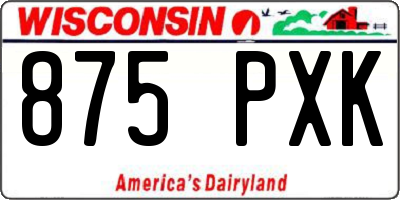 WI license plate 875PXK