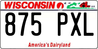 WI license plate 875PXL