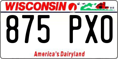 WI license plate 875PXO