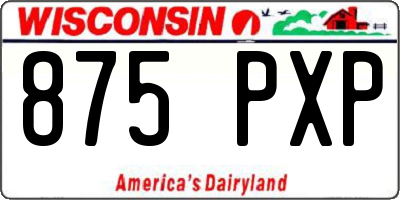 WI license plate 875PXP
