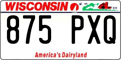 WI license plate 875PXQ