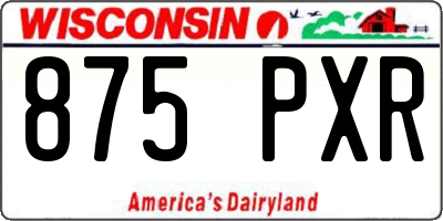 WI license plate 875PXR