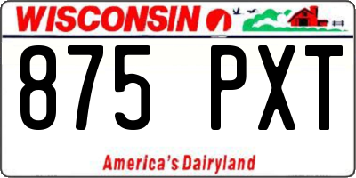 WI license plate 875PXT