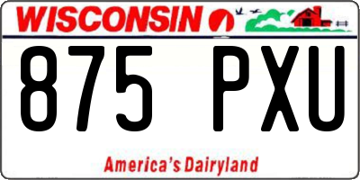 WI license plate 875PXU