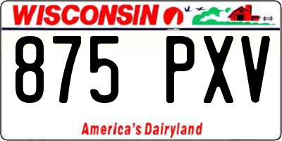 WI license plate 875PXV