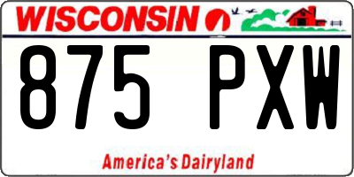 WI license plate 875PXW
