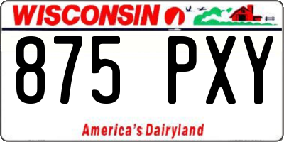 WI license plate 875PXY