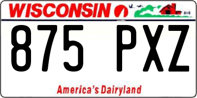 WI license plate 875PXZ