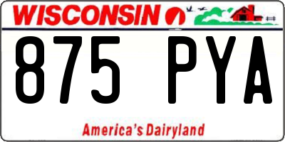 WI license plate 875PYA