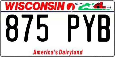 WI license plate 875PYB