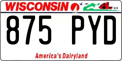 WI license plate 875PYD