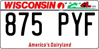 WI license plate 875PYF