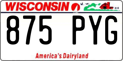 WI license plate 875PYG