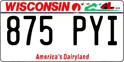 WI license plate 875PYI
