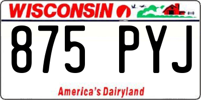 WI license plate 875PYJ