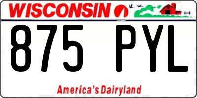 WI license plate 875PYL