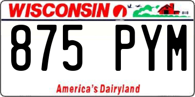 WI license plate 875PYM