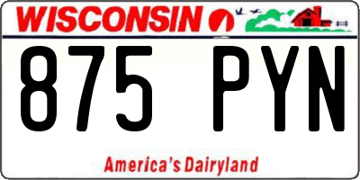 WI license plate 875PYN