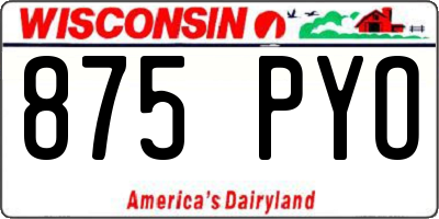 WI license plate 875PYO