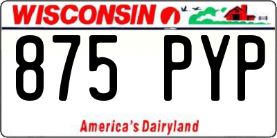 WI license plate 875PYP