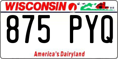 WI license plate 875PYQ