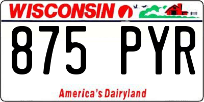 WI license plate 875PYR