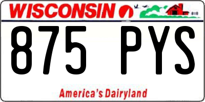 WI license plate 875PYS