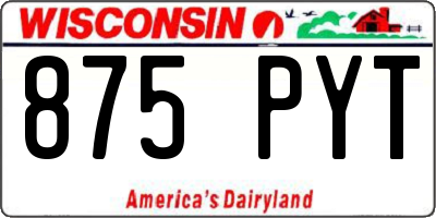 WI license plate 875PYT