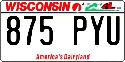 WI license plate 875PYU
